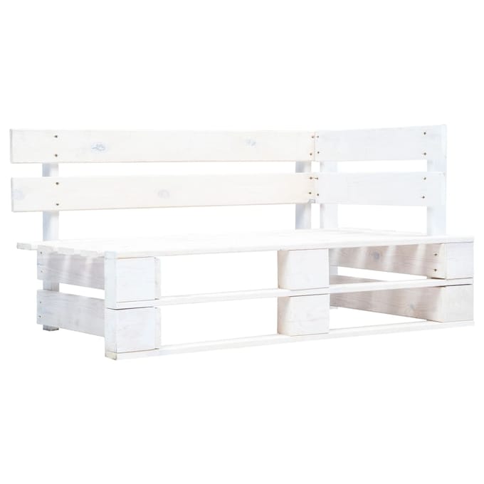 vidaXL - Tuinhoekbank - pallet - hout - wit