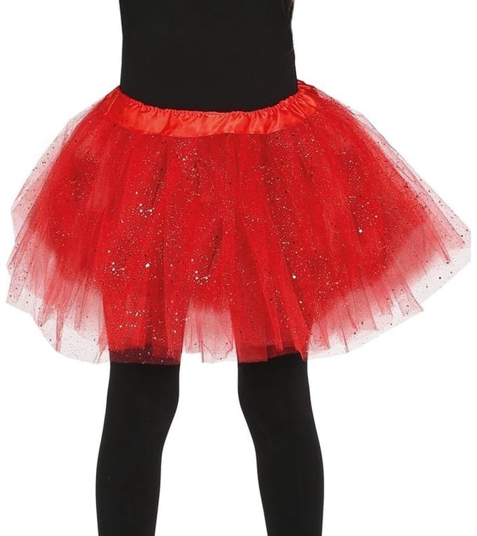 Fiesta Petticoat/tutu rokje - meisjes - rood - 31 cm - Tule onderrokje - kinderen