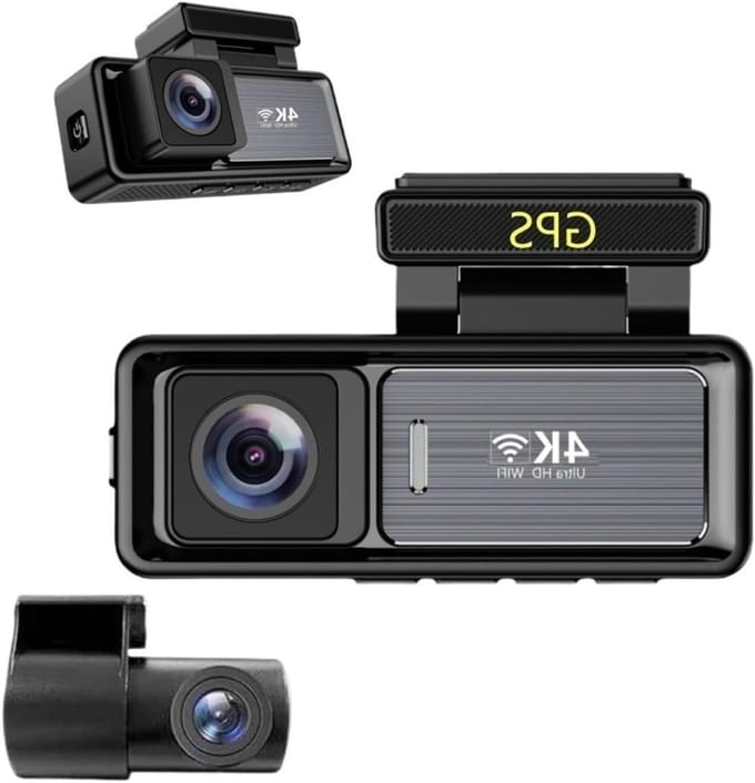Auto Dashcam - 4K Cam DVR - Veilige Ritten - Dubbele Lens Opname - 4 inch Scherm - Zwart