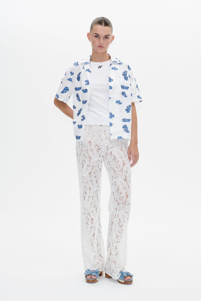 Baum und Pferdgarten Malissa Shirt Blue Bouquet Jacquard Größe: 40 | Blusen Outlet | Damen | Blau