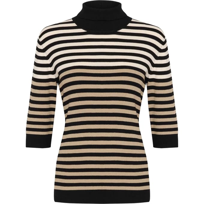 Geribde col roulé pullover voor dames CULTURE Annemette