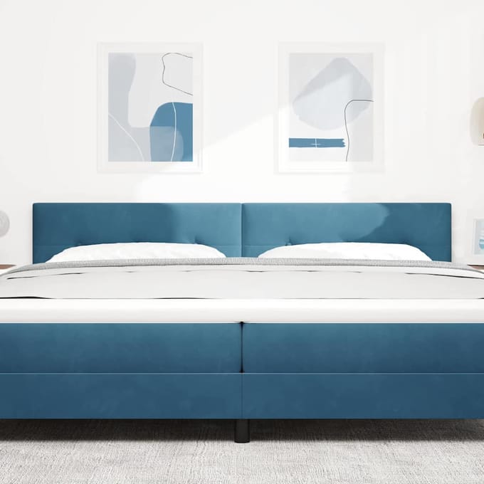 vidaXL - Hoofdbord - Donkerblauw - 200 - cm - Fluweel