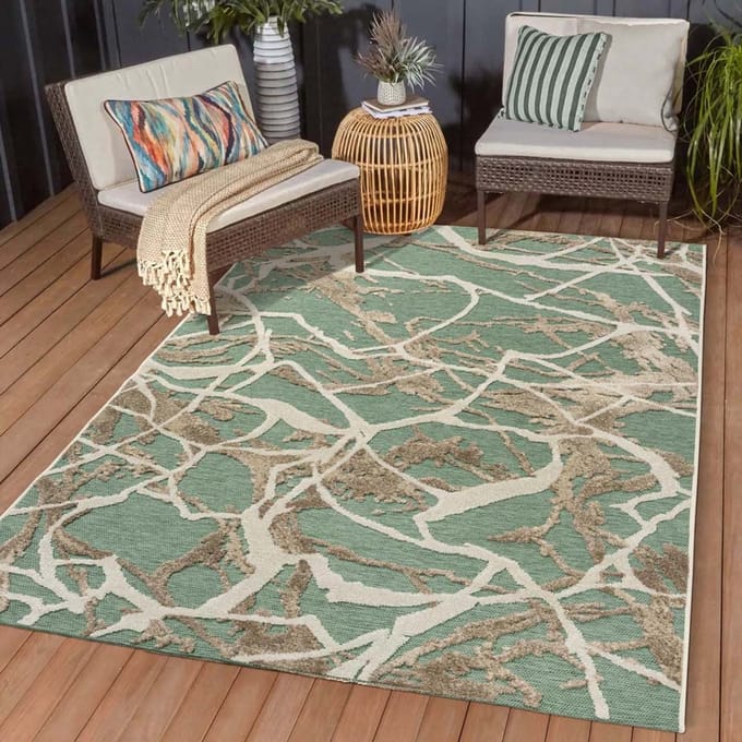 Buitenkleed - Marble groen 200x290