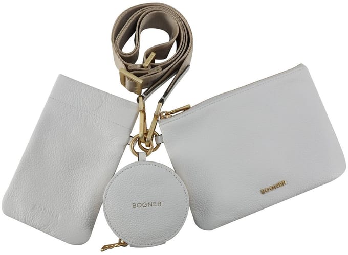 Bogner Leren Schoudertas Telefoontasje Pontresina Marly Multipocket Whisper White Wit