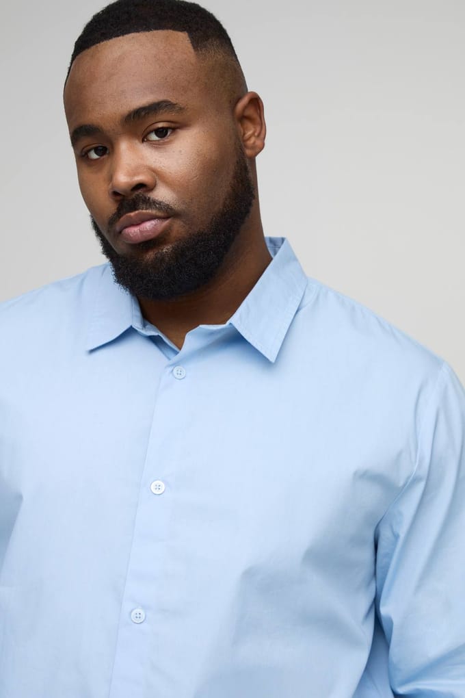 Plus Regular Fit Oxford-shirt in Wit | Light Blue | Size 2XL