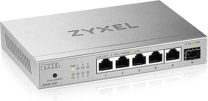 5-Poorts 2.5G Multi-Gig Unmanaged Switch met 10G SFP+ Poort
