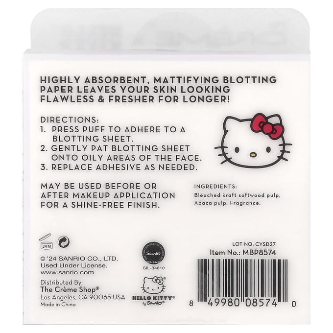 The Creme Shop, Hello Kitty®, Papier Matifiant, 100 Feuilles red