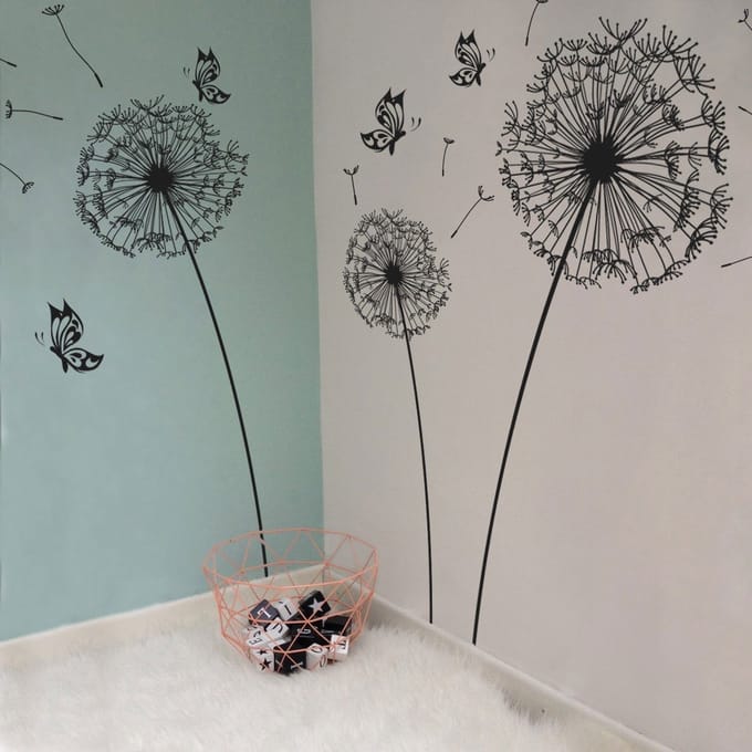 Muursticker paardenbloemen set