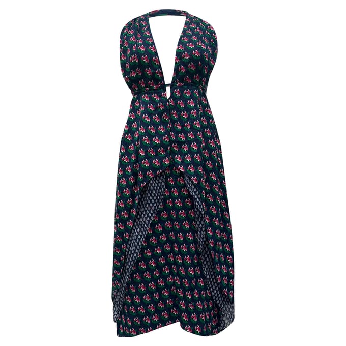 Diane Von Furstenberg Zen Leyland Halter Jurk in Multicolore Zijde