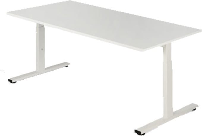 Presto R - Zit bureau - Slinger - 65-89 cm -  180x80  -  Wit  -  Wit frame
