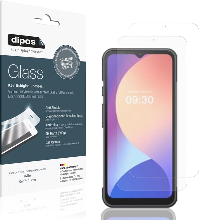 dipos – 2x Matte Pantserfolie geschikt voor iMin Swift 1 Pro | 9H Screenprotector