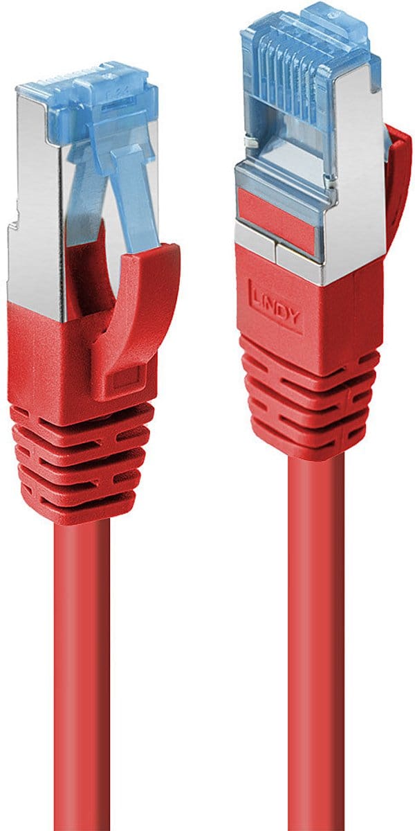 LINDY 47161 RJ45 Netwerkkabel, patchkabel CAT 6A S/FTP 0.50 m Rood Halogeenvrij 1 stuk(s)