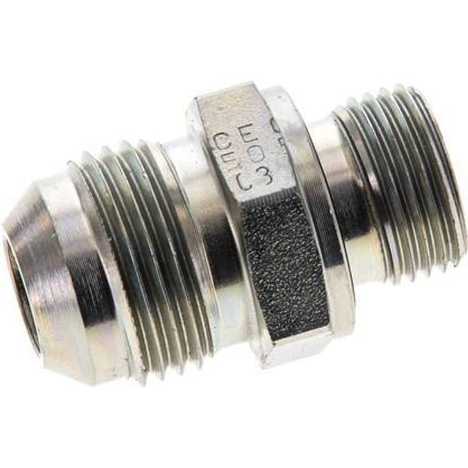 JIC  Dubbele Nippel M18 X 1.5 X UNF 7/8''-14 Staal NBR 210bar
