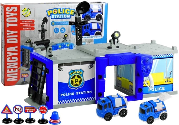 Politiebureau Bouwset met 2 Auto's - 59 Delen