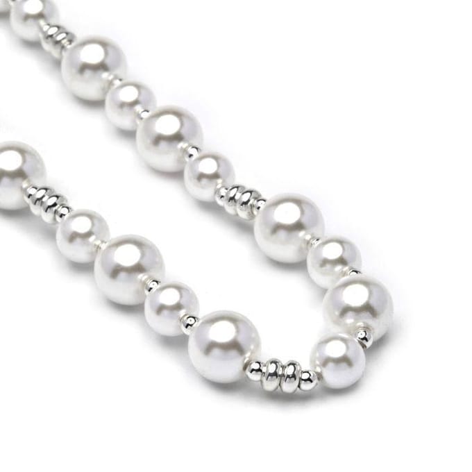 Luxenter Ketting met witte parel en rhodiumafwerking - Akio