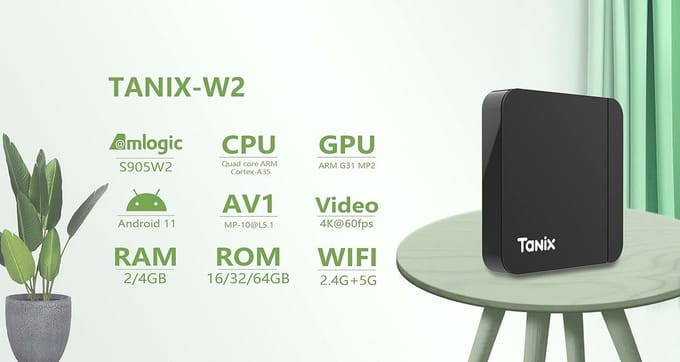 4K Media Player met Amlogic S905W2, 4GB RAM en 32GB ROM – Dubbel WiFi en Bluetooth 4.2