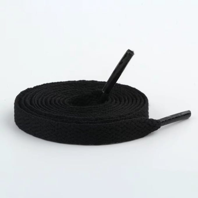 Go Go Gadget - Veters - Plat - Schoenveters - 6mm - 120cm - 1 paar - Zwart