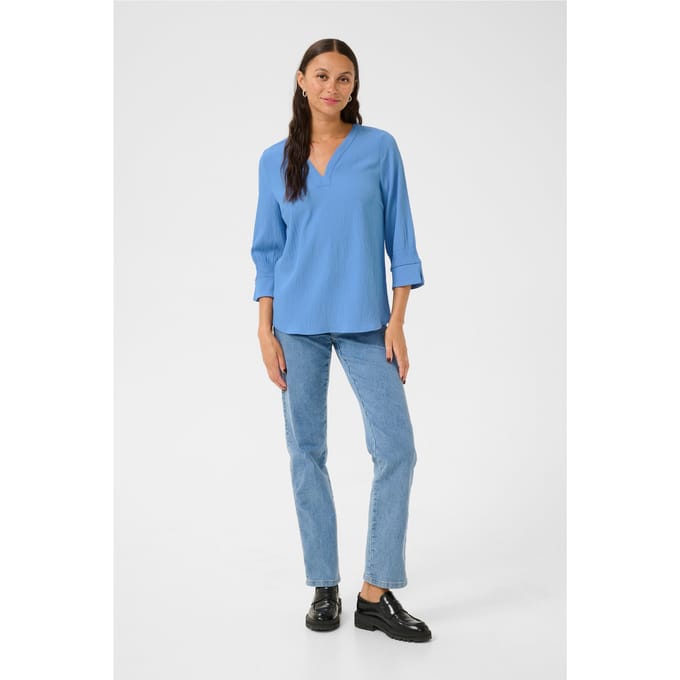 Blouse met lange mouwen Regular fit Ebb and Flow blue