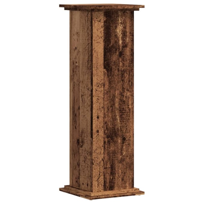 vidaXL - Plantenstand - Oud - hout - 33 - x - 33 - x - 100 - cm - Bewerkt - hout