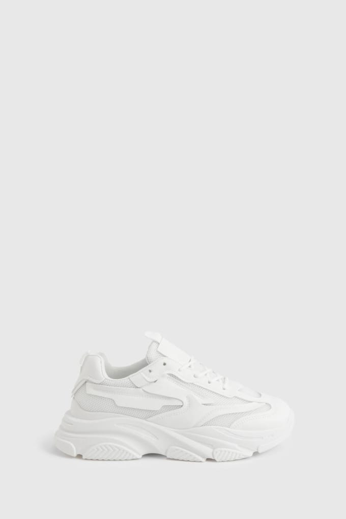 boohoo Dames Chunky Sole Trainers | Wit | Maat: 39
