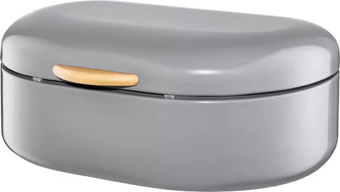 Ambition - Broodtrommel met houten handvat - Staal - Grijs 35 cm, Olivier