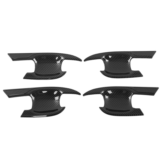 4 stuks Buitenste Deurklink Komafdekking Koolstofvezel Kleur ABS Frame Vervanging voor Highlander 2022+ black
