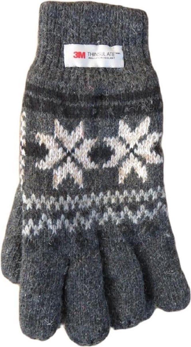 Handschoenen heren winter met Thinsulate voering, deels met wol.