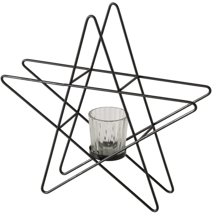 Boltze Home windlicht ster sfeervol kerstdecoratie 29,5x27,5cm zwart.