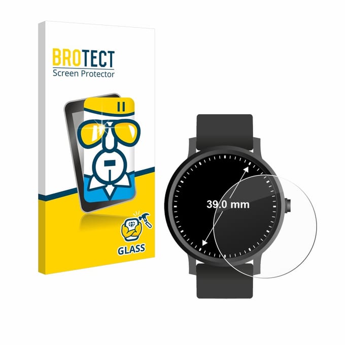 BROTECT - Glas Screenprotector voor Horloges (Rond, ø: 39 mm) - Gehard Beschermglas 9H