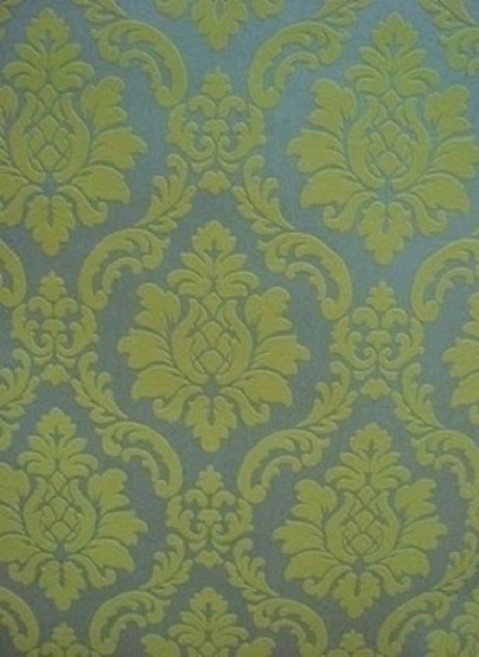 lime groen zilver barok behang 08521-10