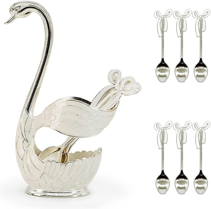 Dailygoods- Koffielepel Set - 6-delige Spatelset - Lepelsteun