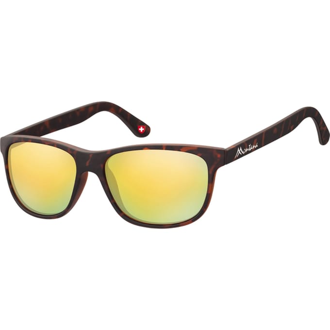 Sonnenbrille Montana mit Schildkröte aus gelbem, mattem Glas
