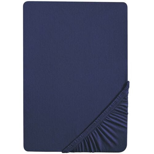 BIBERNA Jersey hoeslaken (Marineblauw, 90-100 x 200 cm)
