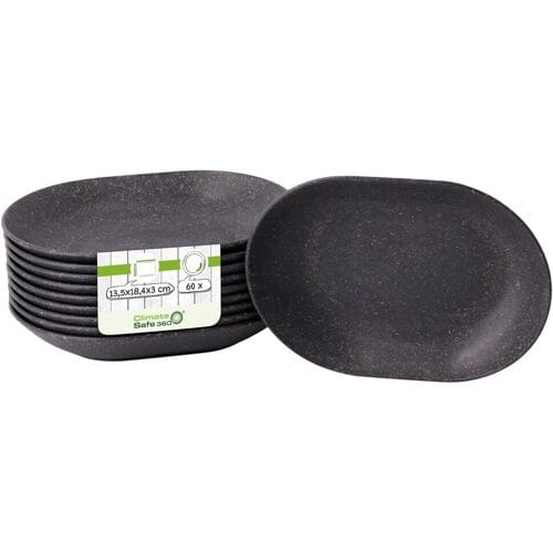 GGM Gastro (60 Stück) Mehrweg-Snackschalen - 135x184mm - oval - Grau