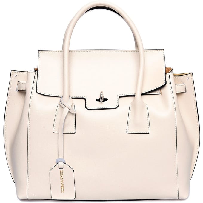 Luisa Vannini Beige Rundleer Tas