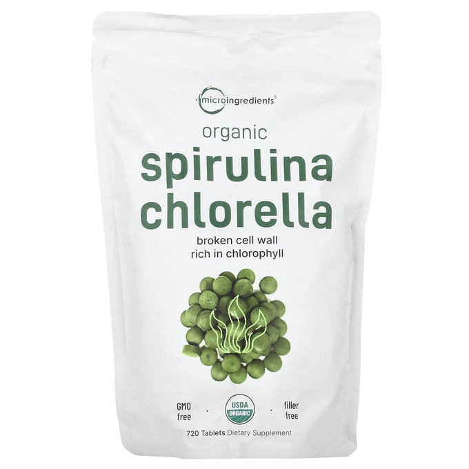 Micro-ingrédients, Spiruline Chlorella Bio, 720 comprimés