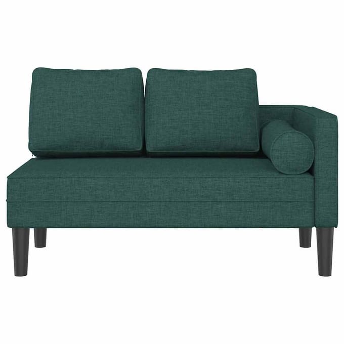 vidaXL - Chaise - longue - met - kussens - stof - donkergroen