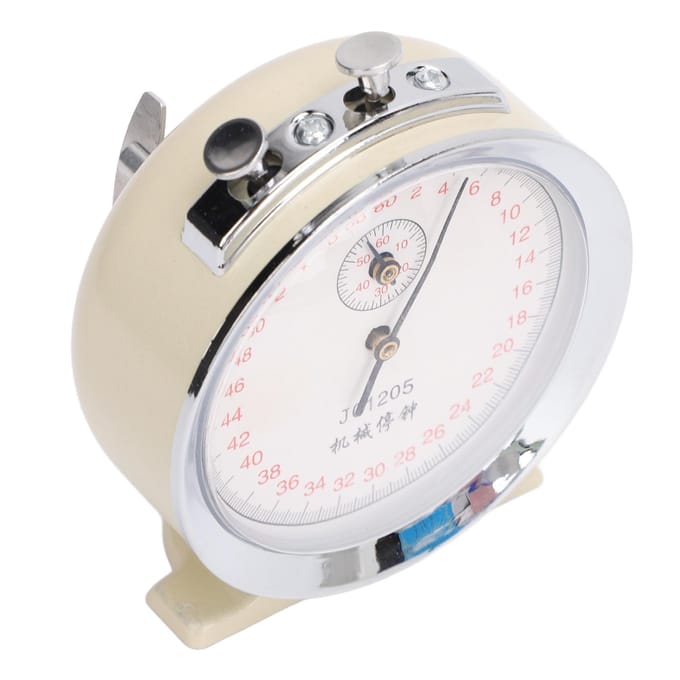 Mechanische Stopwatch Ronde Wijzerplaat 0.2s 60 Seconden Sporten Teltimer voor Fysische Experimenten Hardlopen gray