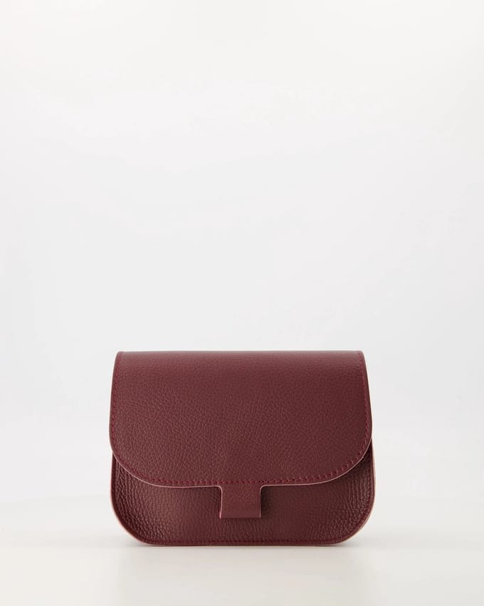 Tas -bordeaux -leer -klein -crossbody