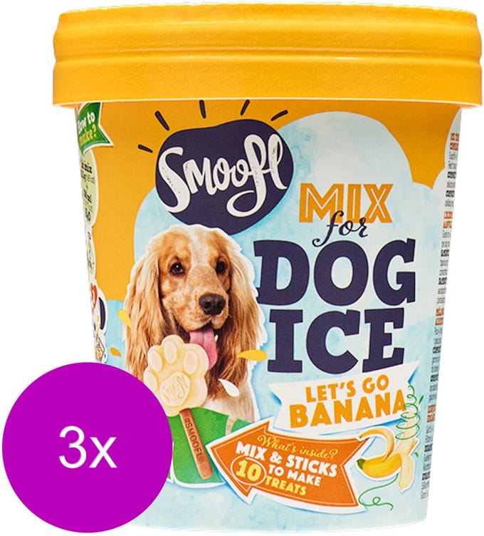 Smoofl Honden Ijs - Hondensnacks - 3 x 160 g Banaan IJs