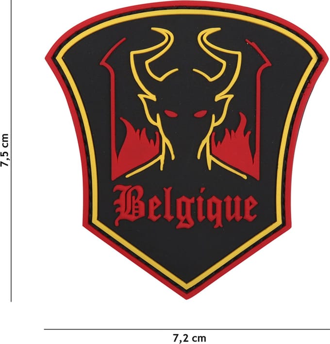 101 Inc Embleem 3D Pvc Belgische Duivel Zwart  20072