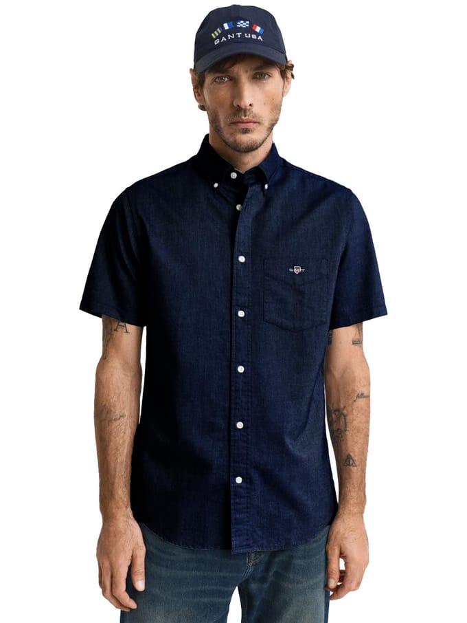 Gant Heren Regular Korte Mouw Oxford Overhemd