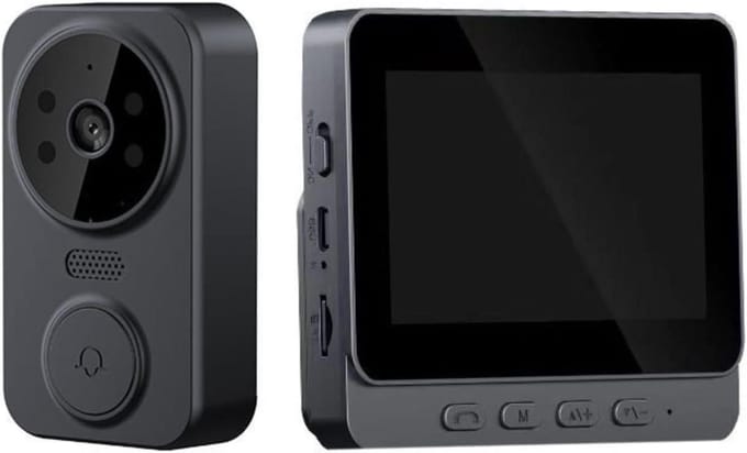 Videodeurbel - Slimme Deurcamera - Huisbeveiliging - 4.3 Inch IPS Scherm - 170° HD Camera - Zwart