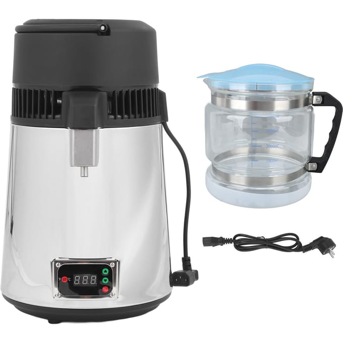 750W Waterdistilleerder 4L Aanrecht Distilleermachine Roestvrij Staal Gedistilleerd Watermaker met L gray