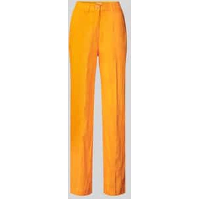 Wide leg linnen broek met vaste persplooien