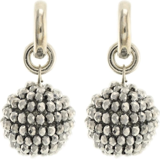 Behave Oorbellen hangers zilver-kleur met kralen 3 cm
