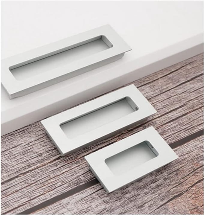Rechthoek Inbouw Deur Pull Handvat Voor Schuifdeur (140×42 mm) - Set Van 4 Stuks