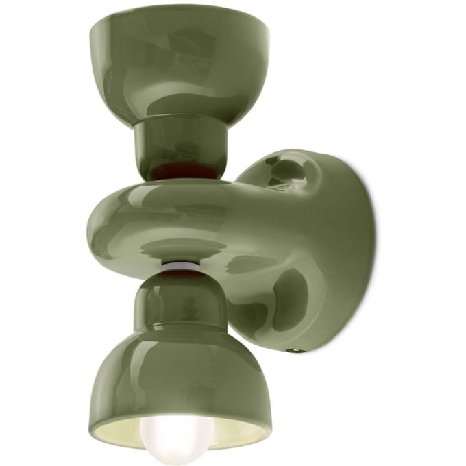Ferroluce Berimbau wandlamp, saliegroen, 2-lamps