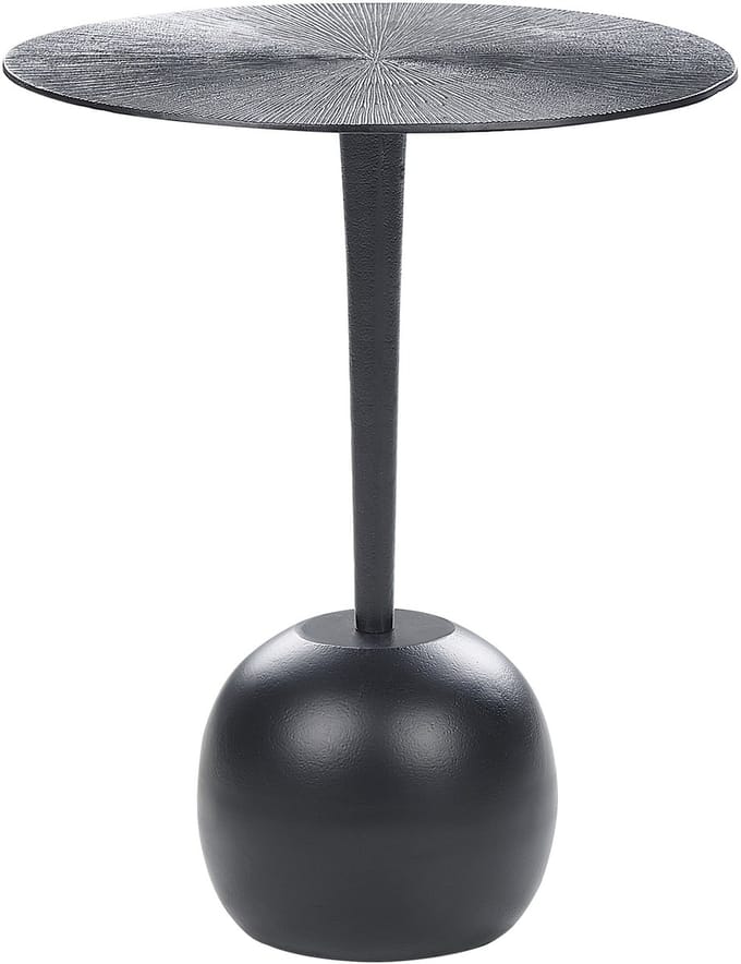 EUCLA - Bijzettafel - Zwart - Aluminium