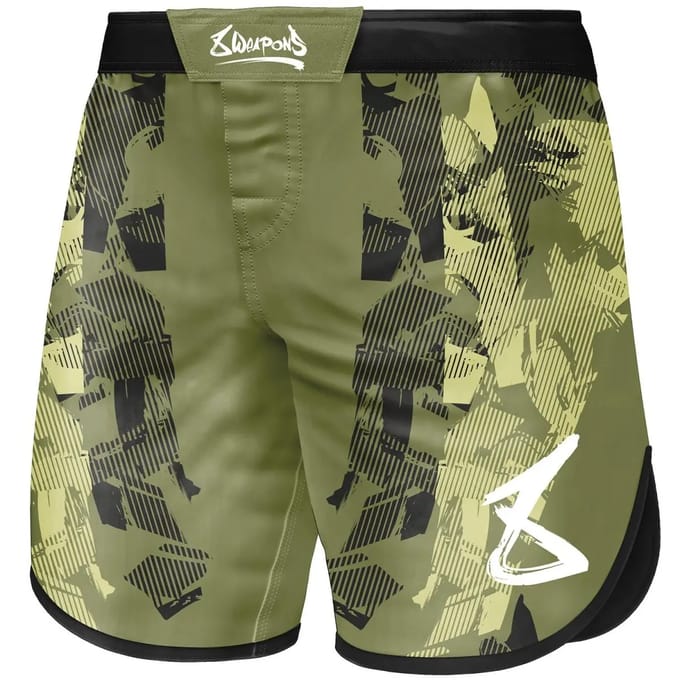 8 Weapons Fightshorts Hit 2.0 Olijfgroen Zwart - S